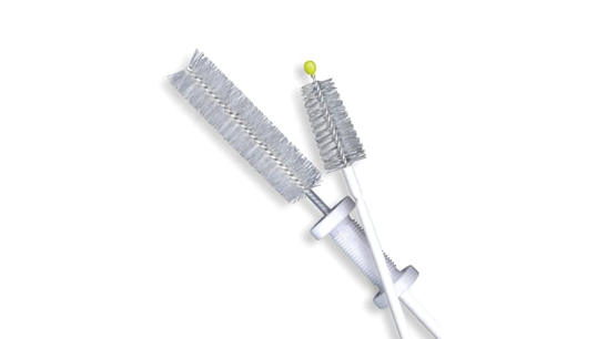 Escova de limpeza combinada de duas cabeças para endoscopia. Escova de limpeza combinada de duas cabeças para endoscopia.