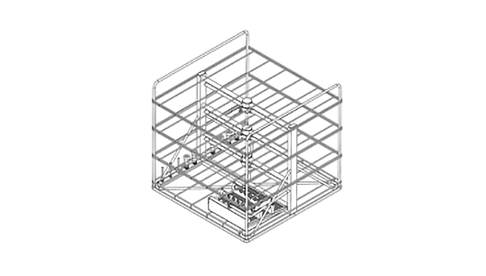 Quatro pontas de sucção de nível e rack de coletor de instrumentos