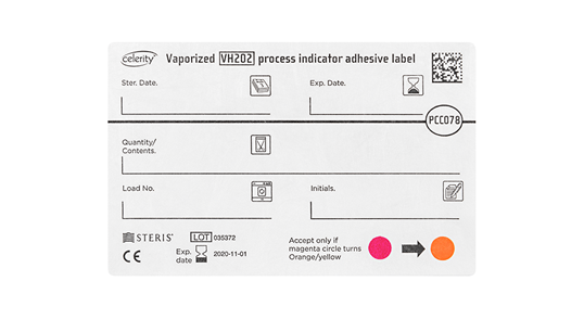 Étiquette adhésive indicateur de processus VH2O2 vaporisé CELERITY™