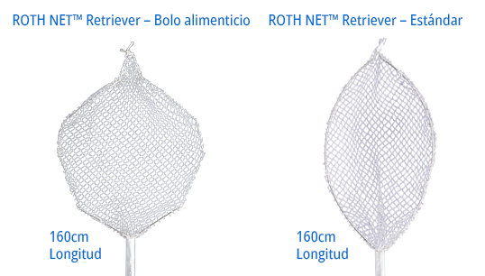 Roth Net Retriever bolo alimenticio y Roth Net Retriever estándar lado a lado. Ambos miden 160 de longitud. 